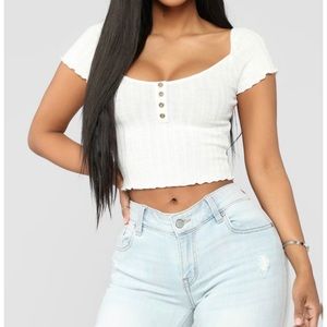 White crop top